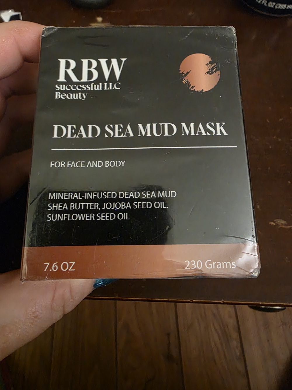 RBW Dead Sea Mud Mask - Black with Brown Accent Box